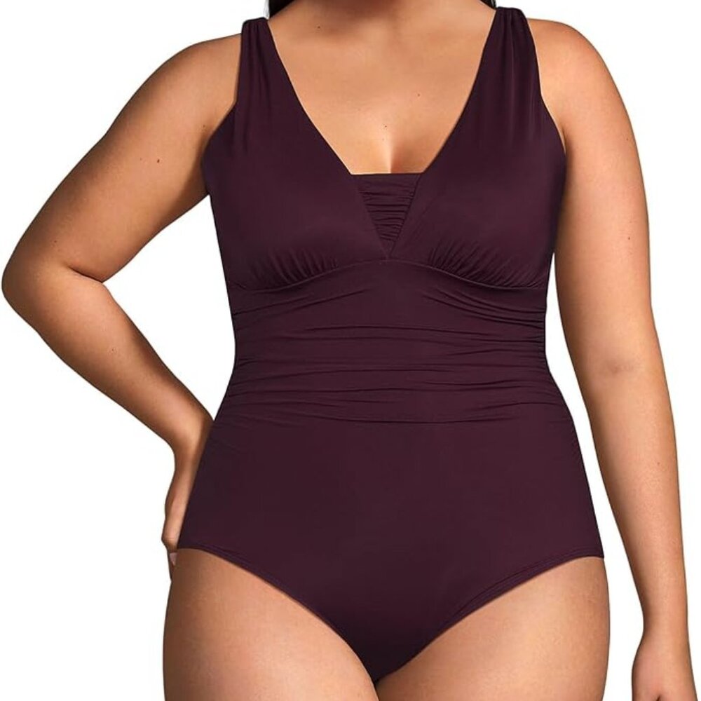 NWT 16W Lands' End Women's Slender Suit Grecian Tummy Control